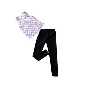 Cat & Jack Checkered Smiley Face Tank Top WITH Cat & Jack Leggings.